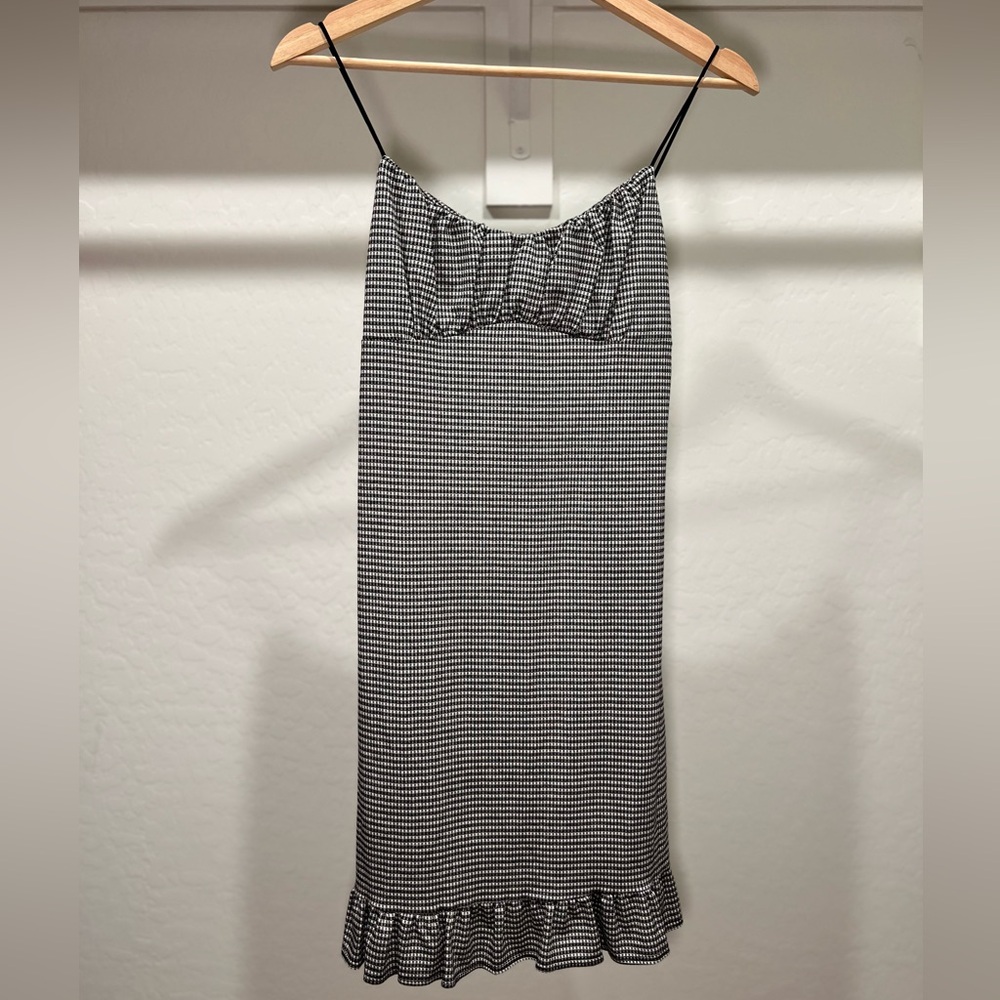 Black and White Houndstooth Slip Dress